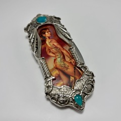 Fantasy Knife - Tattooed Woman Blue